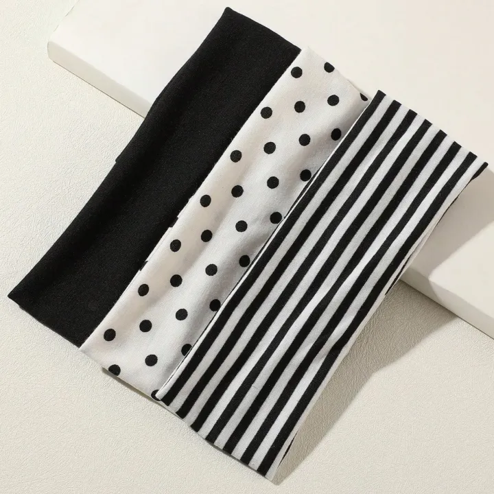 3Pcs%20Black%20&%20White%20Polka%20Dot%20Striped%20Elastic%20Headbands%20For%20Women%20Soft%20Stretchy%20Hair%20Accessory%20For%20Yoga%20Fitness%20Travel%20Daily%20Life%20-%20Image%204