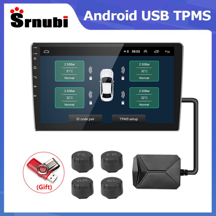 Smart USB Android Wireless TPMS Tire Pressure Monitoring System 5V Internal External for