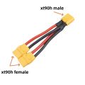 XT90 3-Way Y Splitter Parallel Battery Connector Male/Female Cable Dual Extension 10AWG Silicone Wire for Battery Charger Motor. 