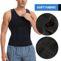 2pcs Men's V Neck Compression Shirt for Body Shaper Slimming Vest Tight Tummy Underwear Tank Top. 