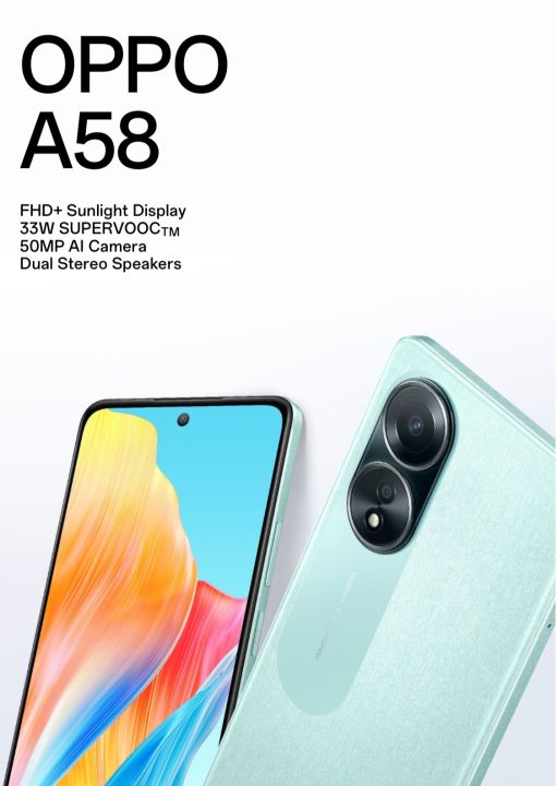 Oppo%20A58%208GB%20RAM%20128GB%20Memory%205000%20mAh%20Battery%2033W%20Supervooc%20Charge%206.7%20inches%20FHD+%20Display%2050MP%20Camera%20PTA%20Approved%20Box%20Packed%20-%20Image%205