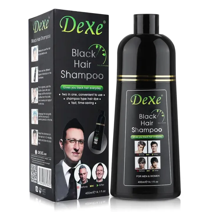 DEXE%20Black%20Hair%20Shampoo%20Best%20Instant%20Hair%20Color%20400ml%20-%20Image%204