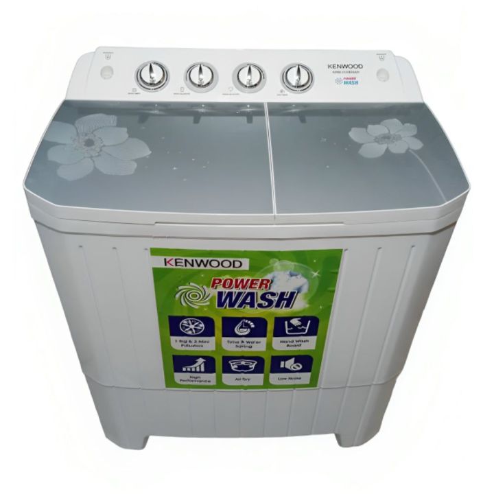 Kenwood Washing Machine Twin Tub (11 KG) KWM-231159 Glass Top Semi Automatic Powerful Motor 1 years Brand Warranty