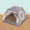 Cat Broken Flower Tent Semi Enclosed Internet Celebrity Tent Nest Universal For All Seasons Pet Supplies Summer Dog And Cat Nest. 