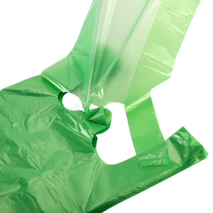 100Pcs%20Green%20Plastic%20Bag%20Disposable%20Vest%20Bag%20with%20Handle%20Kitchen%20Living%20Room%20Clean%20Food%20Packaging%20Supermarket%20Shopping%20Bag%20-%20Image%204