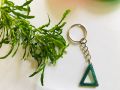 Handmade resin key tag. 