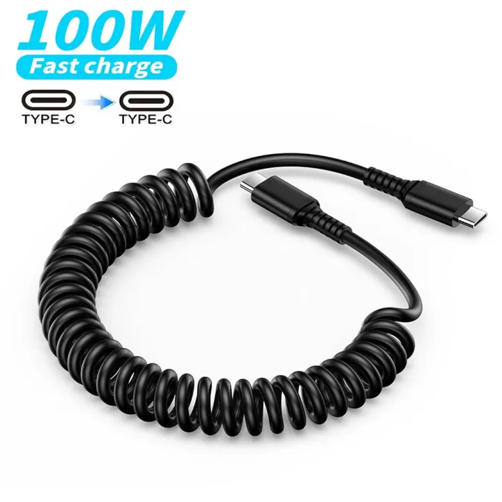 1.5M Type C To Type C Spring Cable PD Fast Charging Data Cable Wire for ...