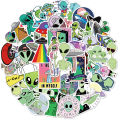 50PCS New Alien Cartoon Graffiti Stickers for Boys Toy Scrapbooking Phone Luggage Laptop Helmet Waterproof Decals.