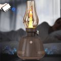 Bluetooth Speaker with LED, Bluetooth Speaker with Night Light, Portable Retro Bluetooth Audio, Powerful Bass, High Volume, Bluetooth 5.0 (Walnut Colour). 