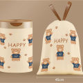 50pcs Cute Bear Drawstring Garbage Bag, Thick Anti Tear Plastic Bag, Suitable for Kitchen, Bathroom, Bedroom.