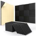 12 Pack Acoustic Panels Self-Adhesive, 1X12X12 Inchs Soundproof Wall Panels Quick-Recovery Sound Proof Foam Panels High Density. 