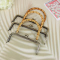 1Pc Vintage Metal Purse Bag Frame Kiss Clasp Lock With Bamboo Handle Jewelry Clasps Sewing Fasteners Purse Making Supplies. 
