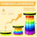 Retractable Stool | Telescopic Collapsible Seat Tested Up to 550 lbs | Sturdy Foldable Chair for Adults | Compact & Lightweight for Camping, Hiking, and Outdoor Activities. 