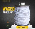 2mm White Wax-Coated Thread for Jewelry Making, Leather Craft, Bracelet, Necklace & DIY Craft Projects. 