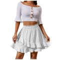 Women'S Skirt Fashion Women'S Ruffle Skirt High Waist Irregular Solid Color Short Skirt Women'S Fashionable Solid Color Skirt. 