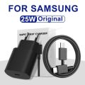 Original 25W Super Fast Charger Power Adapter For Samsung Galaxy S22 S21 S20 FE USB Type C Cable Note 20 A52 A71 Quick Charging. 