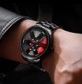 Mens fashion  car wheel rotating  steel watch Baisheng steel rotating watch. 