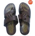 Chocolate Brown Color Rubber Nylon Slippers Shoes for Men. 
