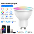 Tuya ZigBee/WiFi GU10 Smart LED Bulb RGB+C+W White Dimmable Lamp Smart Life App Control Voice Alexa  For Home Wall Hot New. 