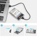 2.5" Hard Drive Enclosure, ABS Material, Transparent Tool-Free External Storage Case for 7mm/9.5mm SATA HDD & SSD. 