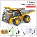 2.4Ghz 1/20 Remote Control Engineering Dumper Trucks 9CH Construction RC Alloy Vehicle Dump Truck Car with Lights Boy Toy .