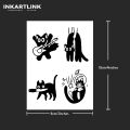 Cute black cat Temporary Tattoo,Lasts To 15 Days New Technology Magic Waterproof Semi Permanent Sticker..