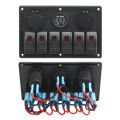 24V 12V 6 Buttons Switch Panel With Digital Voltmeter Tester USB Chargers 3.0 Light Toggle Car Power Adapter Marine Boat Caravan. 