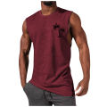 2025 Men'S Muscle Fitness Shirt Sports T-Shirt Gym Training Shirt Summer Casual Vest Tree Print Sleeveless Round Neck. 