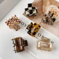 PVC Beige Hair Clip Square Head Plate Hair Acrylic Grab Clip Back of Head Ponytail Shark Clip Hair Accessories. 