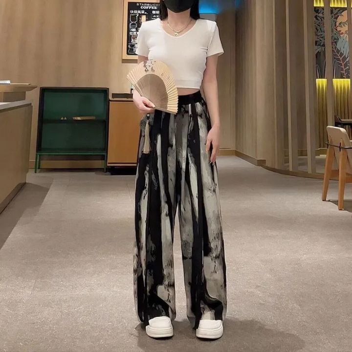 Women's%20Thin%20Casual%20Ice%20Silk%20Chiffon%20Wide%20Leg%20Pants%202025%20Summer%20New%20Style%20Strap%20Drop%20Straight%20Tube%20Floor%20Trousers%20Korean%20Women%20-%20Image%203