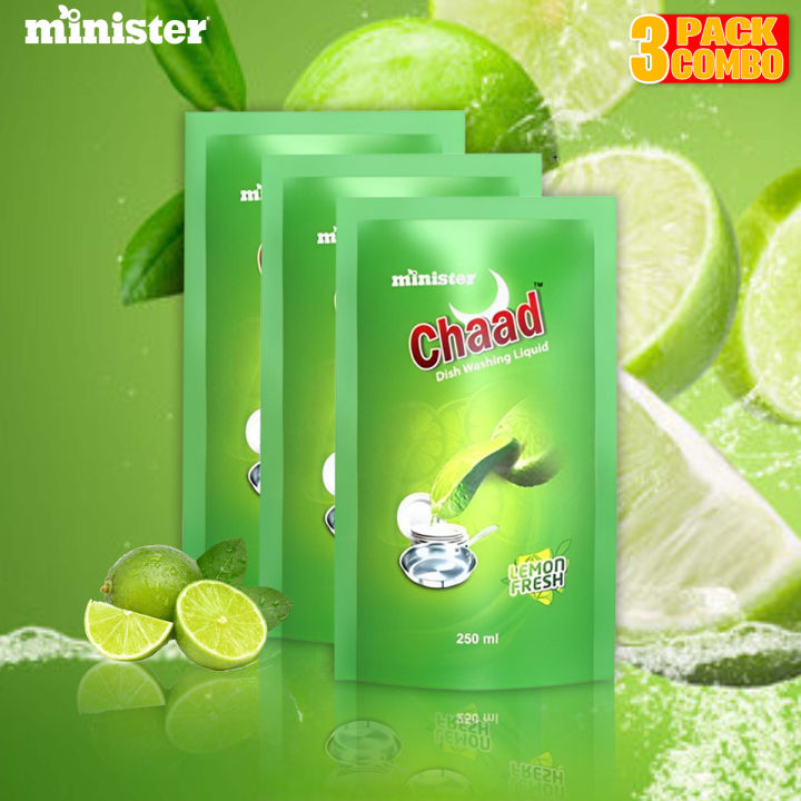 Minister Dishwashing Liquid Refill (Lemon) 250mlX3 Combo Pack