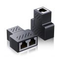 RJ45 Splitter Adapter 1 to 2 Dual Female USB to RJ45 Port 8P8C Extender Plug LAN Interface Ethernet Socket Connector. 