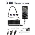 Practical 7MM Android Endoscope 3 in 1 USB/Micro USB/Type-C Borescope Inspection Camera IP67 Waterproof for Smartphone Computers.
