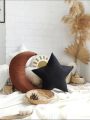 Decorative Soft Velvet Pack Of 2 Kids Room Cushions-Star And Moon Shape Babies Craddle/ Baby Cot Nursery Pillow. 