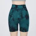 Women Tie Dye Sports Shorts Seamless Slim Leggings Gym Workout Running Seamless Sexy Hip Liftting High Waist Stretch Yoga Shorts. 