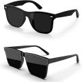 Stylish Black Sunglasses Set for Men, 2pcs Everyday Essentials. 