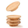 1-4Pcs Wine Glass Charcuterie Topper, Bamboo Wine Glass Covers for Appetizers Wine Glass Topper Coasters Plate for Bars Party.