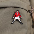 Cartoon Football Player Character Enamel Pins Number 7 Creative Brooches Backpack Lapel Badge Accessory Gift for Fans Friends.