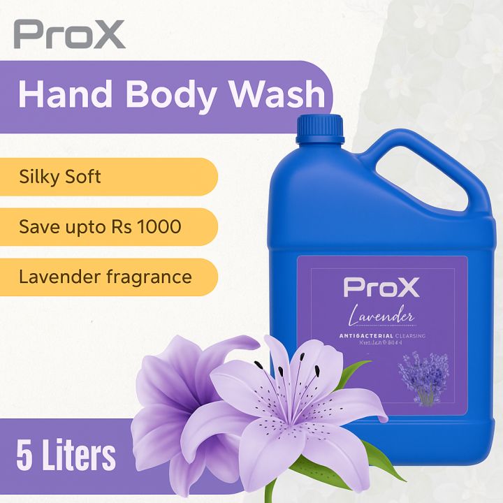 Prox - 5 Litre Antibacterial Hand Wash, Hand Soap, Body Wash Liquid ...