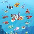 12 in 1 Pre Filled Marine Organism Building Block Set-12 Pcs Mini Building Blocks Toys, STEM Building Blocks Toys.