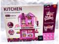 43 pcs Kids Kitchen Toy Set, with Handwritten Pad, Music box, Real Water Tap, and many more. 