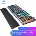 AULA F2088 Mechanical Gamer Keyboard Punk Keycap Retro 104Keys Multimedia Knob RGB Backlit Wired Anti-ghosting Gaming Keyboard. 