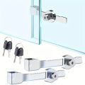 1-5Pcs Sliding Glass Door Lock With Key, Showcase With Chrome Finish, Security Slide Case, Proof Safety Cabinet Glass Doors Lock. 