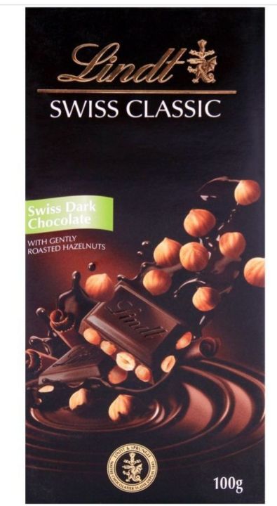 Classic Dark Chocolate, Hazel Nut, 100 G "Lindt  "