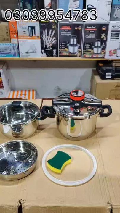 Imported Unique Pro 3 in 1 Stainless Steel Automatic Pressure Cooker 4L + 6L & 5L + 7L