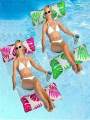 PVC Foldable Water Hammock Summer Inflatable Floating Striped For  Swimming Mattress Sea Swim Ring Party Sunbathing Mattres. 