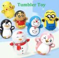 Roly Poly Cartoon Character Toys Set for Babies – Shinchan, Pikachu, Doraemon, Minion, Penguin, Snowman – Wobble Toys for Kids – Early Learning & Fun – Best Baby Gift Toy– Colorful Plastic Toys. 