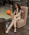 black ladies coat pant suit. 