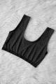 Premium Cotton Sports Bra for Women - Comfortable Stretchable Training Crop Top - Black. 