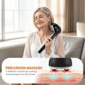 Cordless Handheld Back Massager with Heat, Deep Tissue Percussion Massager, 3 Sets of Dual Pivoting Heads,Rechargeable Hand Held Massager for Neck,Back Shoulder,Calf,Legs. 